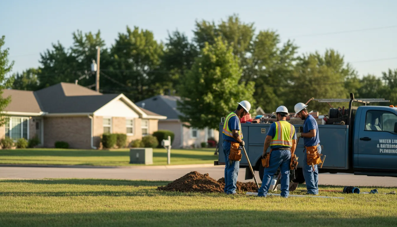 Residential water line and bathroom plumbing service in Mankato, KS